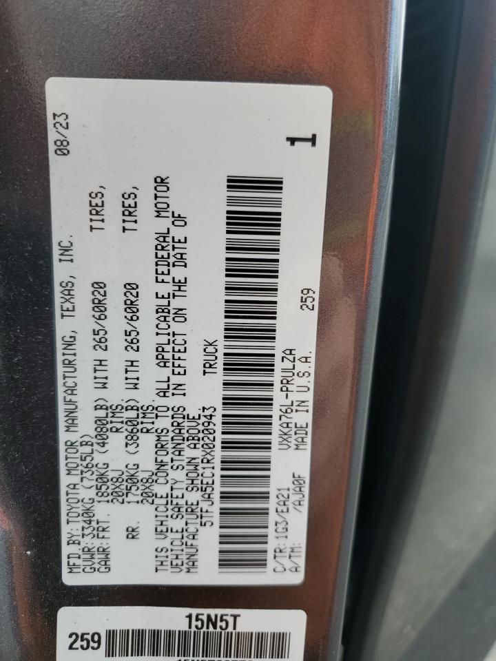 2024 Toyota Tundra Crewmax Limited VIN: 5TFJA5EC1RX020943 Lot: 82003205