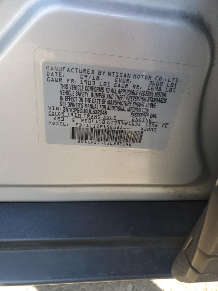 2018 Nissan Kicks S VIN: 3N1CP5CU0JL532246 Lot: 85136015