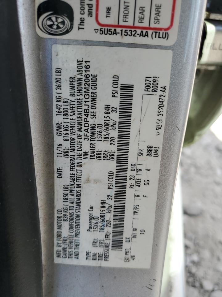 2016 Ford Fiesta Se VIN: 3FADP4BJ1GM206161 Lot: 81940985