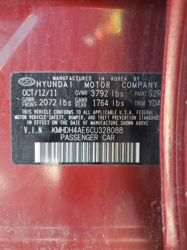 2012 Hyundai Elantra Gls VIN: KMHDH4AE6CU328088 Lot: 84915905