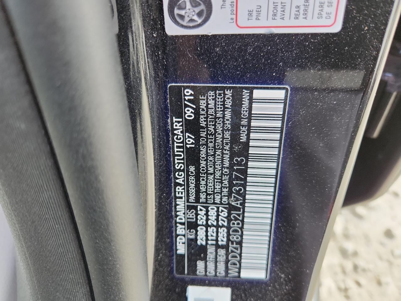 2020 Mercedes-Benz E 350 VIN: WDDZF8DB2LA731713 Lot: 85555065