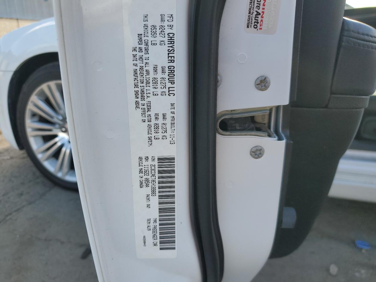 2014 Chrysler 300C VIN: 2C3CCAET0EH189883 Lot: 89549845