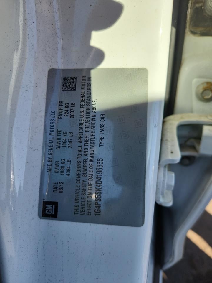 2013 Buick Verano VIN: 1G4PS5SK4D4196555 Lot: 83950085