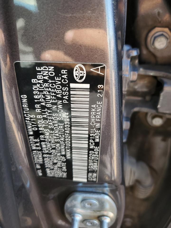 2015 Toyota Yaris VIN: VNKKTUD32FA033944 Lot: 85758385