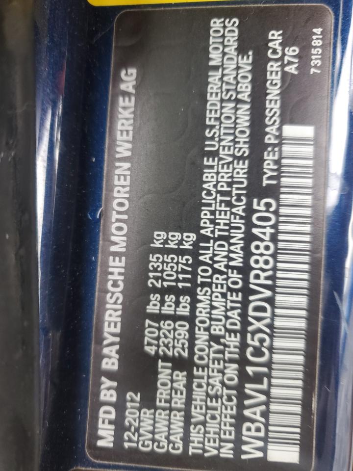 2013 BMW X1 xDrive28I VIN: WBAVL1C5XDVR88405 Lot: 87446675