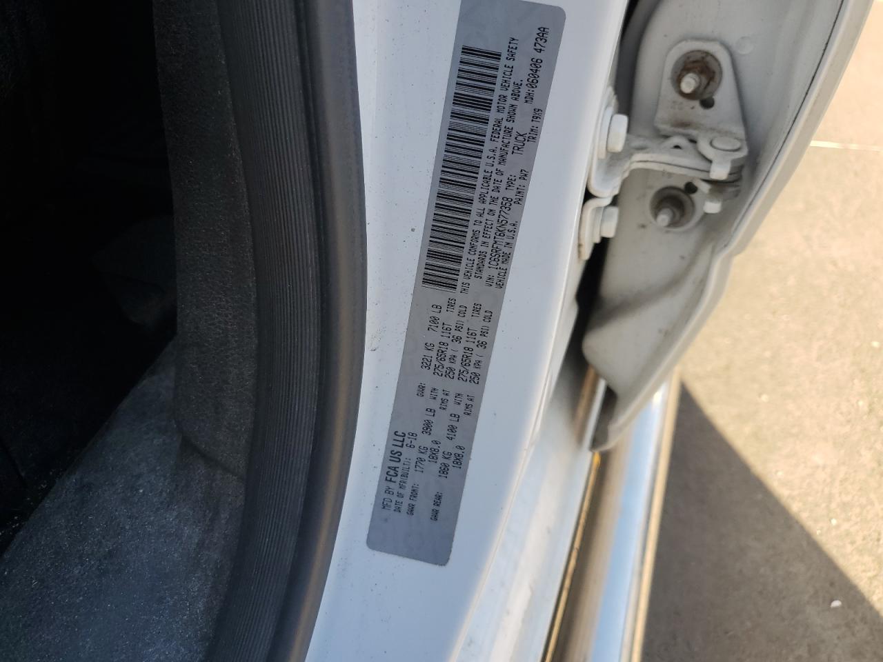 2019 Ram 1500 Big Horn/Lone Star VIN: 1C6SRFMT6KN577358 Lot: 84780055