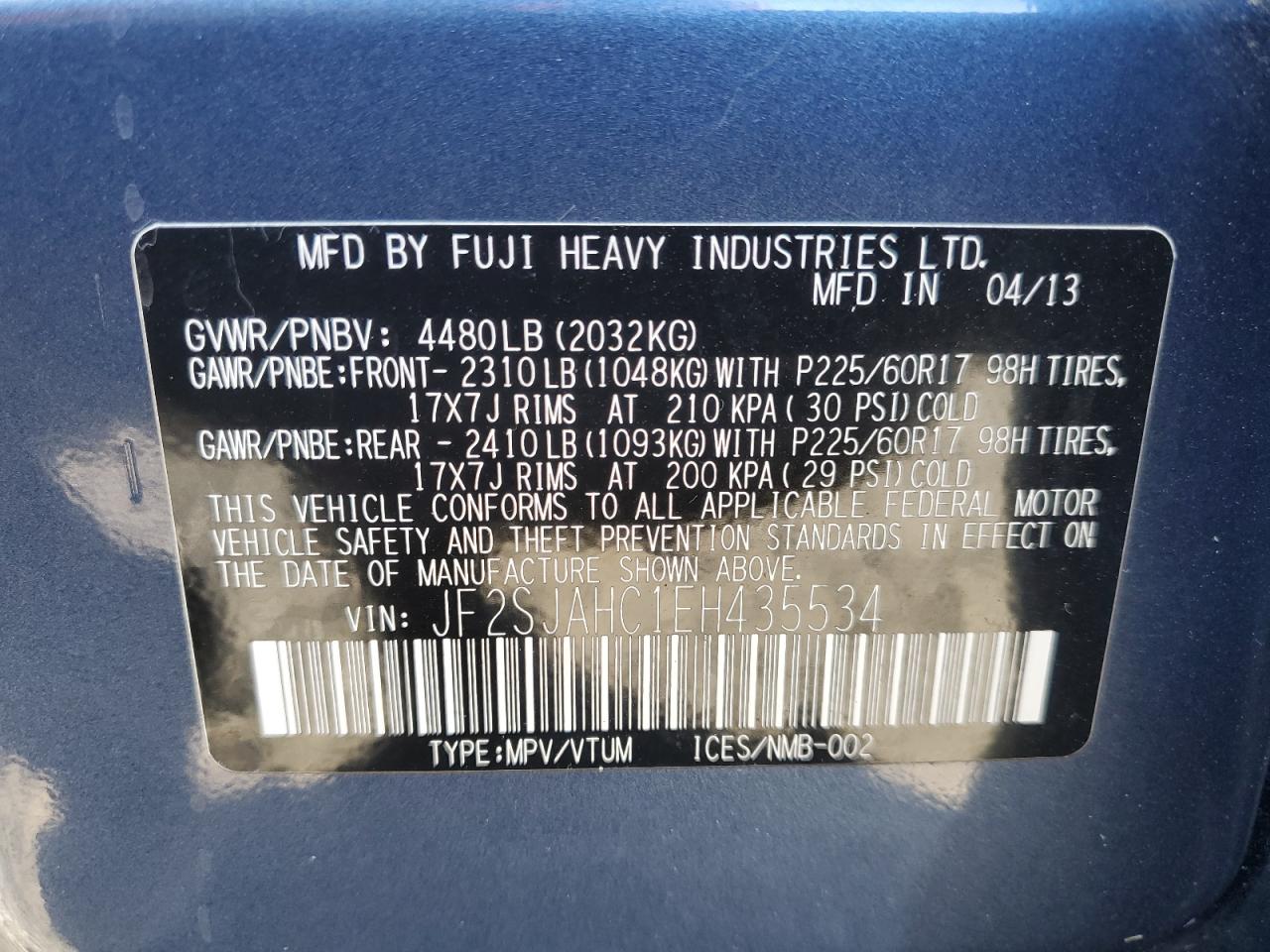 2014 Subaru Forester 2.5I Limited VIN: JF2SJAHC1EH435534 Lot: 85526065