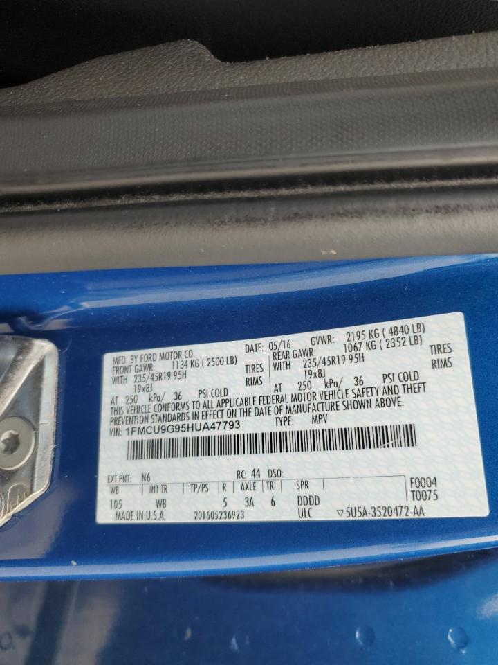 2017 Ford Escape Se VIN: 1FMCU9G95HUA47793 Lot: 86488415