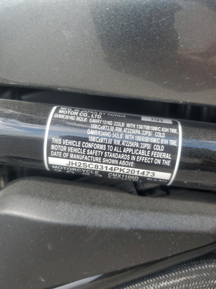 2023 Honda Cmx1100 D VIN: JH2SC8314PK201473 Lot: 84045225