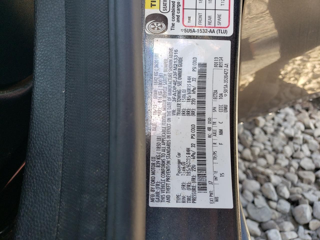 2015 Ford Fiesta Se VIN: 3FADP4EJ3FM213316 Lot: 86785955