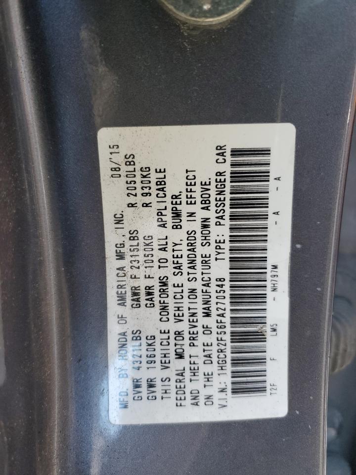 2015 Honda Accord Sport VIN: 1HGCR2F56FA270548 Lot: 85317395