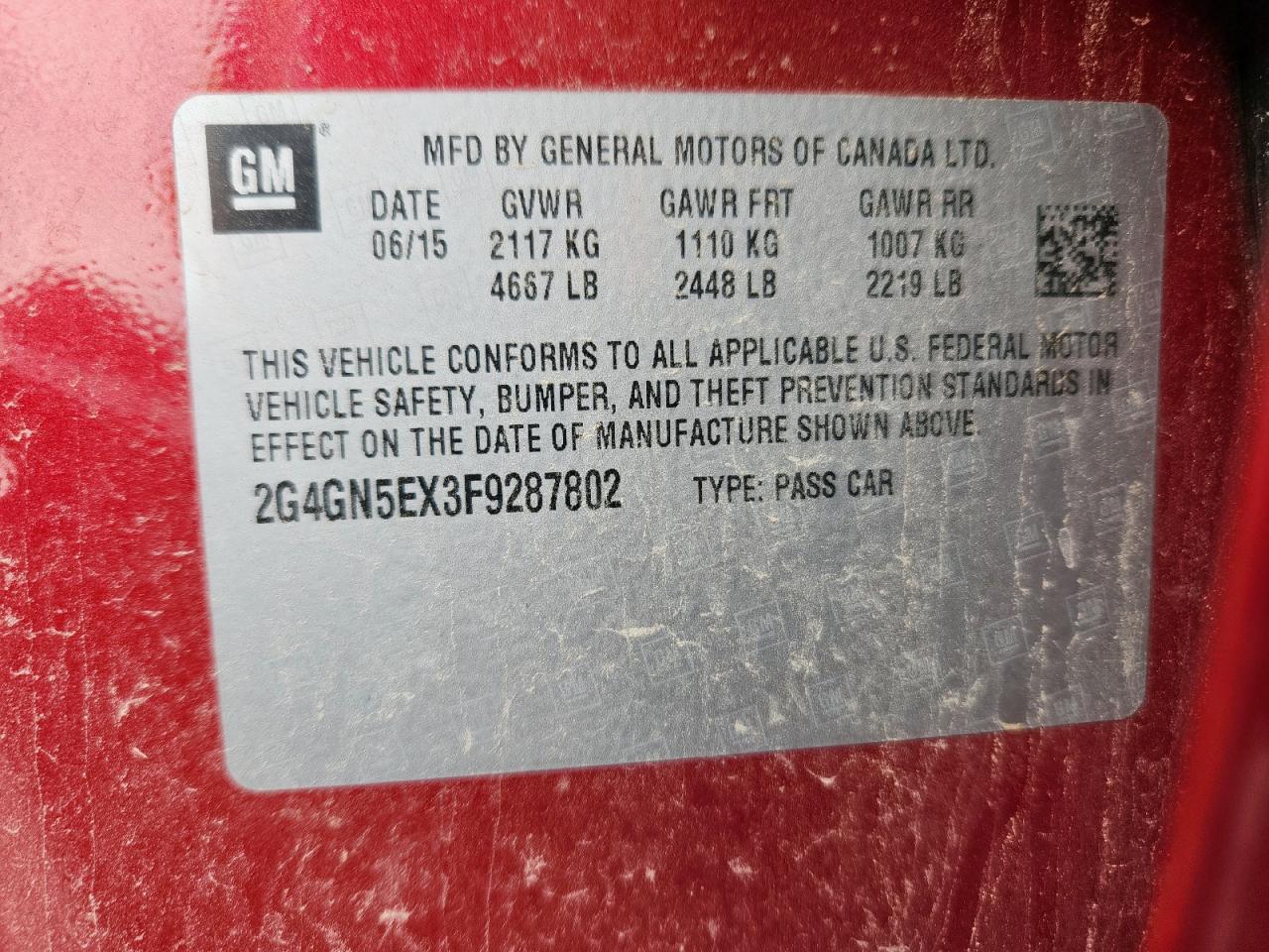 2015 Buick Regal Premium VIN: 2G4GN5EX3F9287802 Lot: 82362405