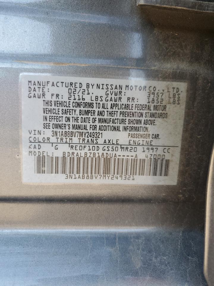 2021 Nissan Sentra S VIN: 3N1AB8BV7MY249321 Lot: 82213955