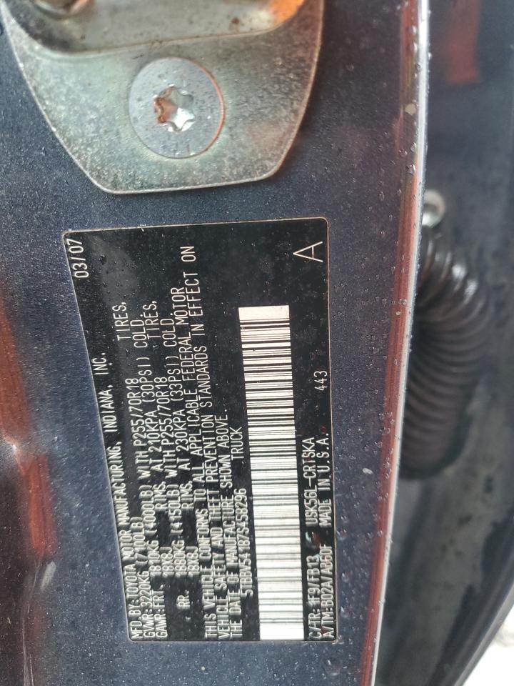 2007 Toyota Tundra Double Cab Sr5 VIN: 5TBBV54187S458296 Lot: 82417625