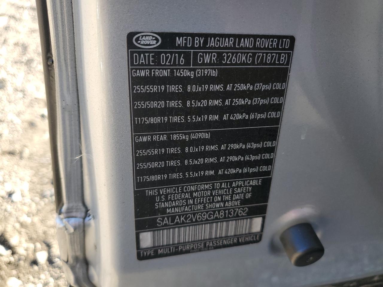 2016 Land Rover Lr4 Hse Luxury VIN: SALAK2V69GA813762 Lot: 83931775