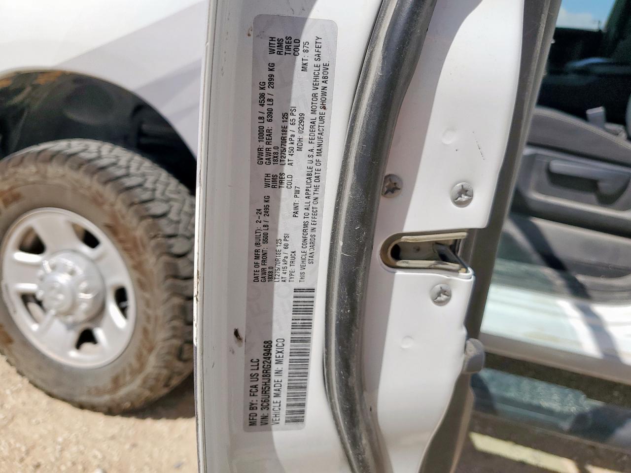 2024 Ram 2500 Tradesman VIN: 3C6UR5HJ8RG249468 Lot: 84934665