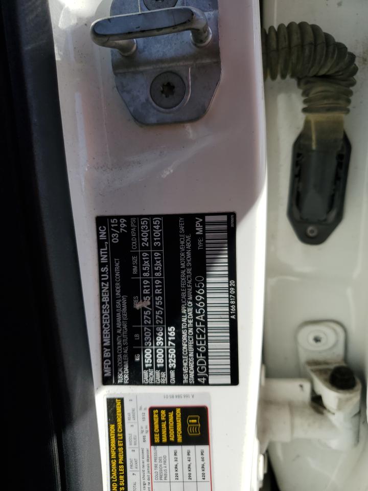 2015 Mercedes-Benz Gl 450 4Matic VIN: 4JGDF6EE2FA569650 Lot: 86246725