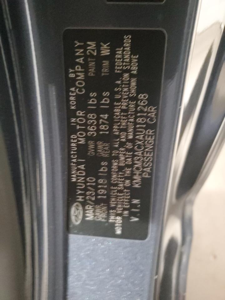 2010 Hyundai Accent Blue VIN: KMHCM3ACXAU181268 Lot: 86453365