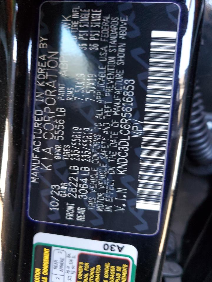 2024 Kia Ev6 Light VIN: KNDC3DLC6R5616853 Lot: 86539395