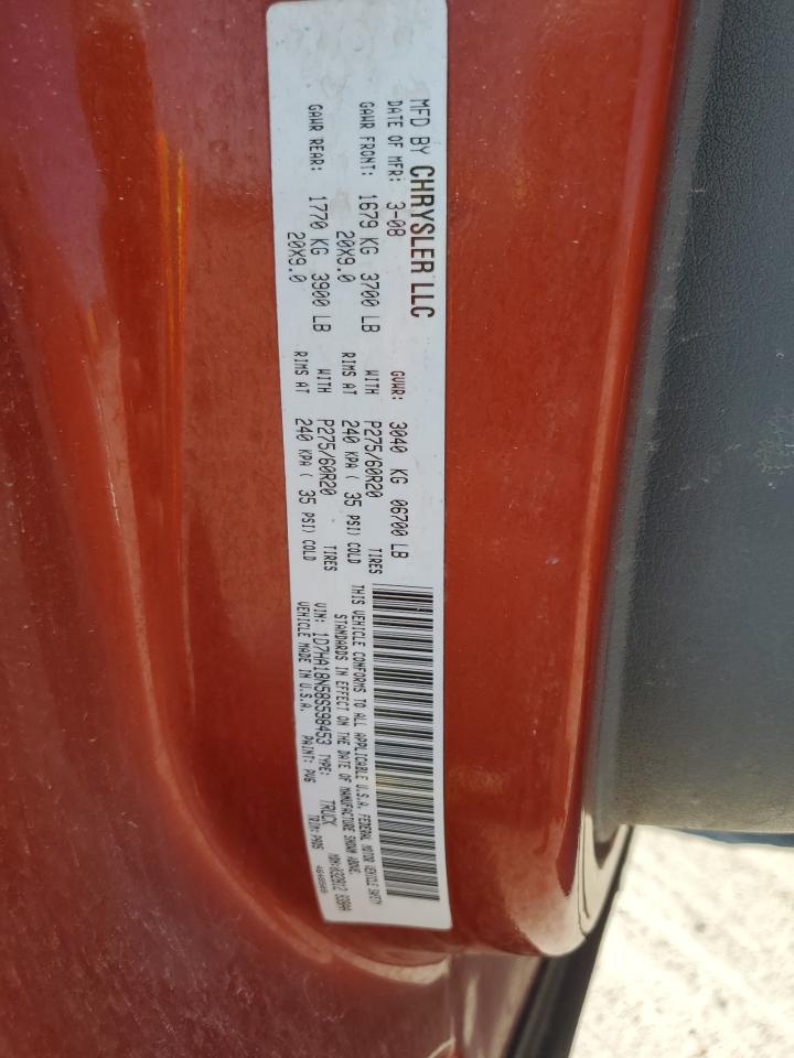 2008 Dodge Ram 1500 St VIN: 1D7HA18N58S598453 Lot: 81547315