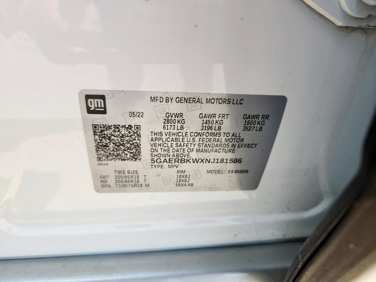 2022 Buick Enclave Essence VIN: 5GAERBKWXNJ181586 Lot: 84633035