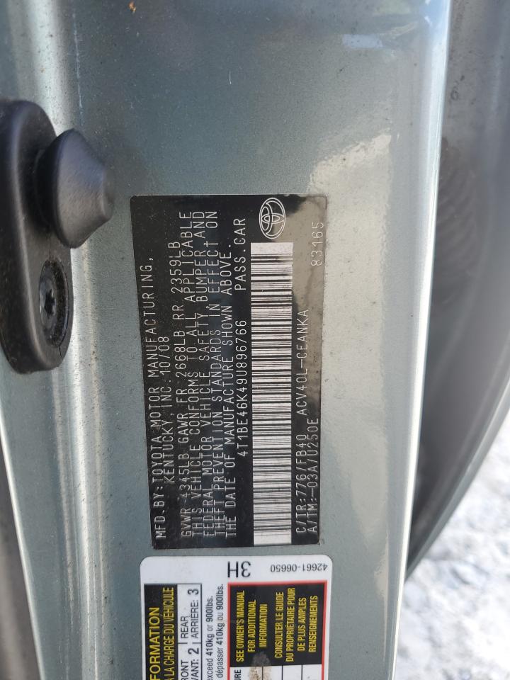 2009 Toyota Camry Base VIN: 4T1BE46K49U896766 Lot: 85722675