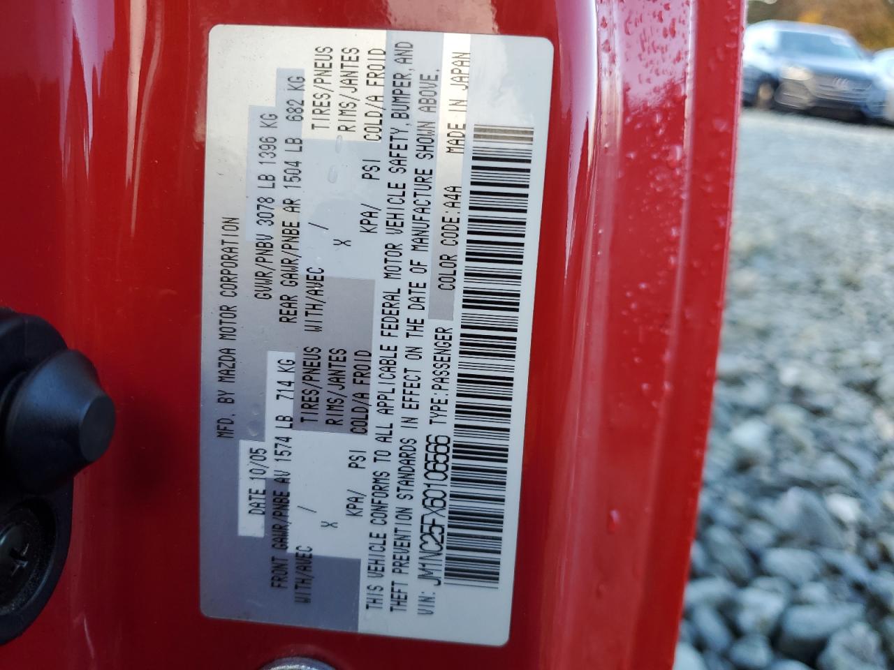 2006 Mazda Mx-5 Miata VIN: JM1NC25FX60106566 Lot: 90379125