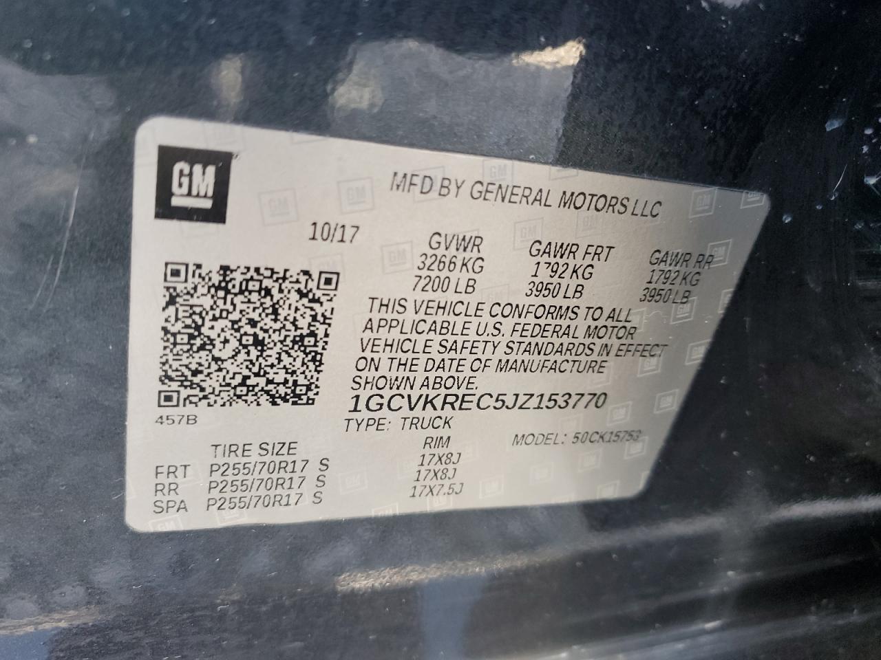 2018 Chevrolet Silverado K1500 Lt VIN: 1GCVKREC5JZ153770 Lot: 84074095