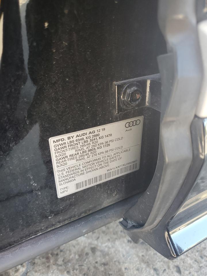 2020 Audi Q7 Premium Plus VIN: WA1LXAF7XLD002607 Lot: 86079405