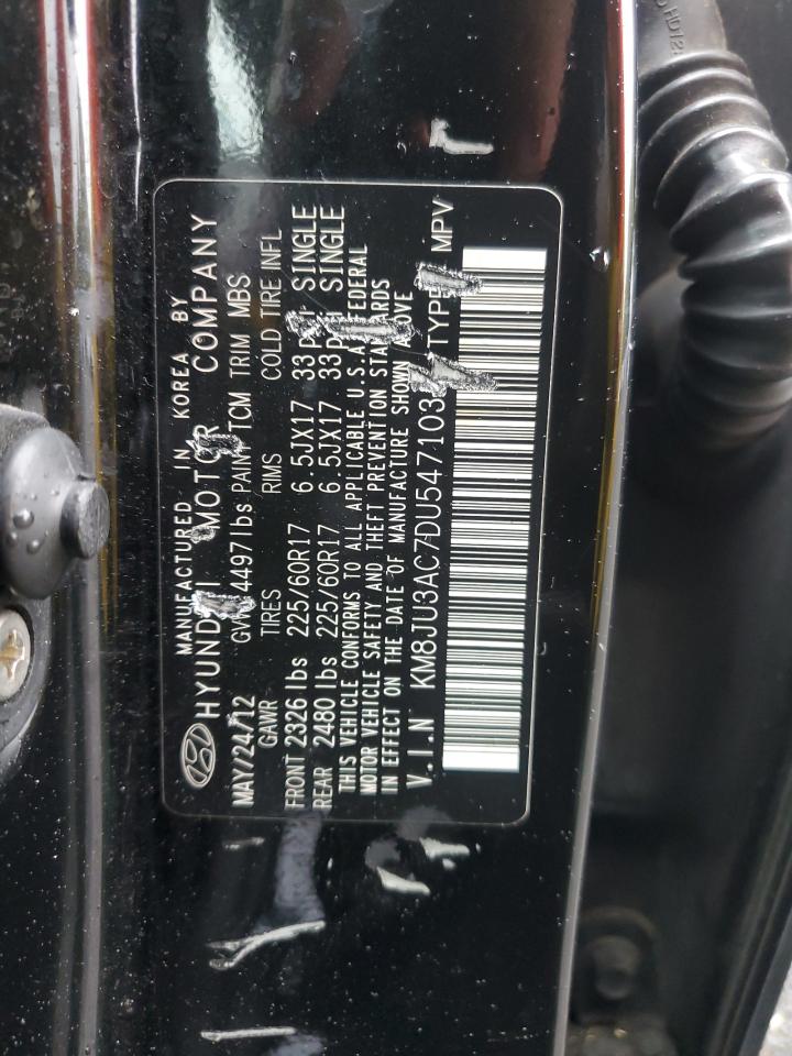 2013 Hyundai Tucson Gls VIN: KM8JU3AC7DU547103 Lot: 86620725