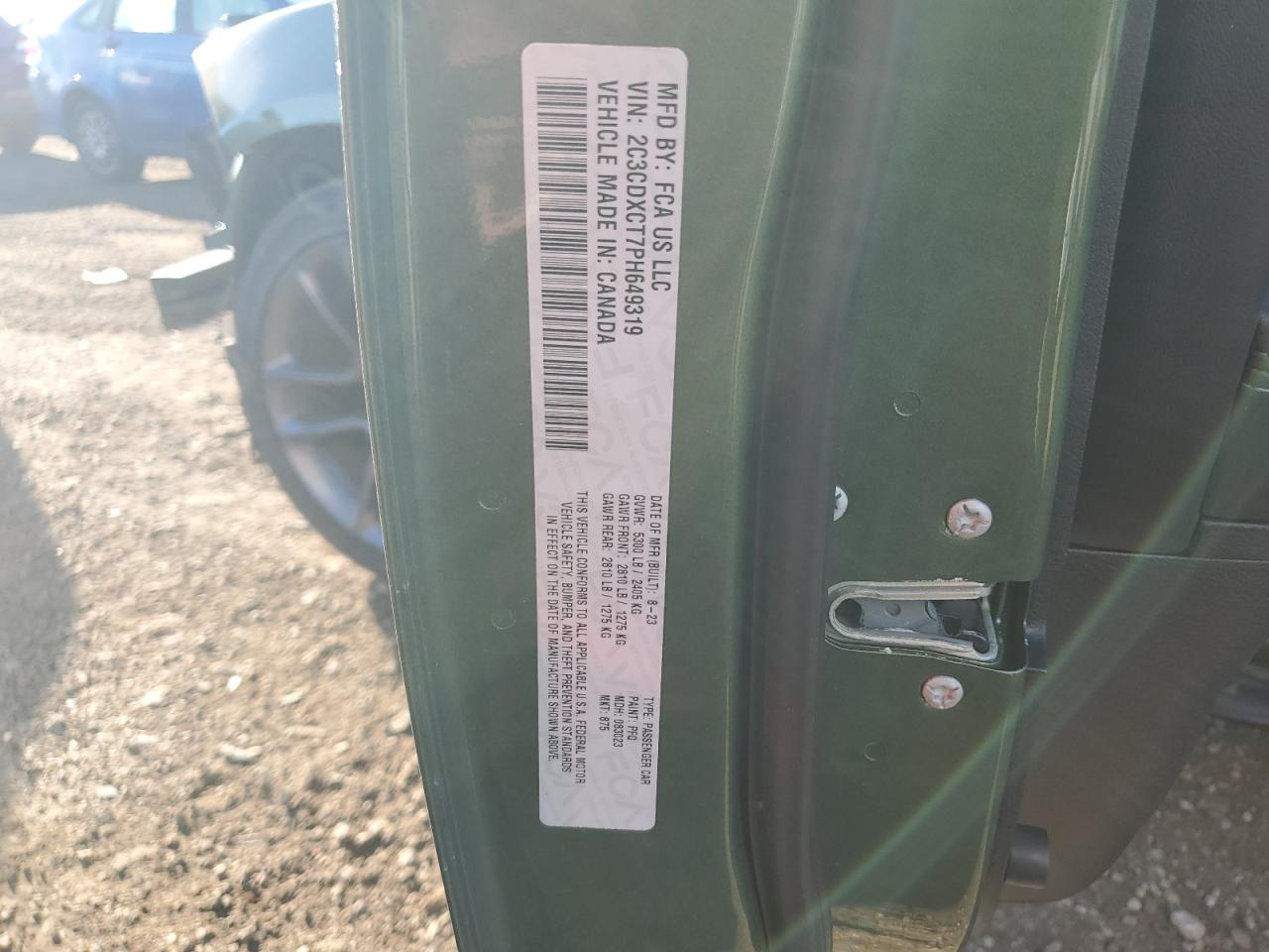 2023 Dodge Charger R/T VIN: 2C3CDXCT7PH649319 Lot: 89699965