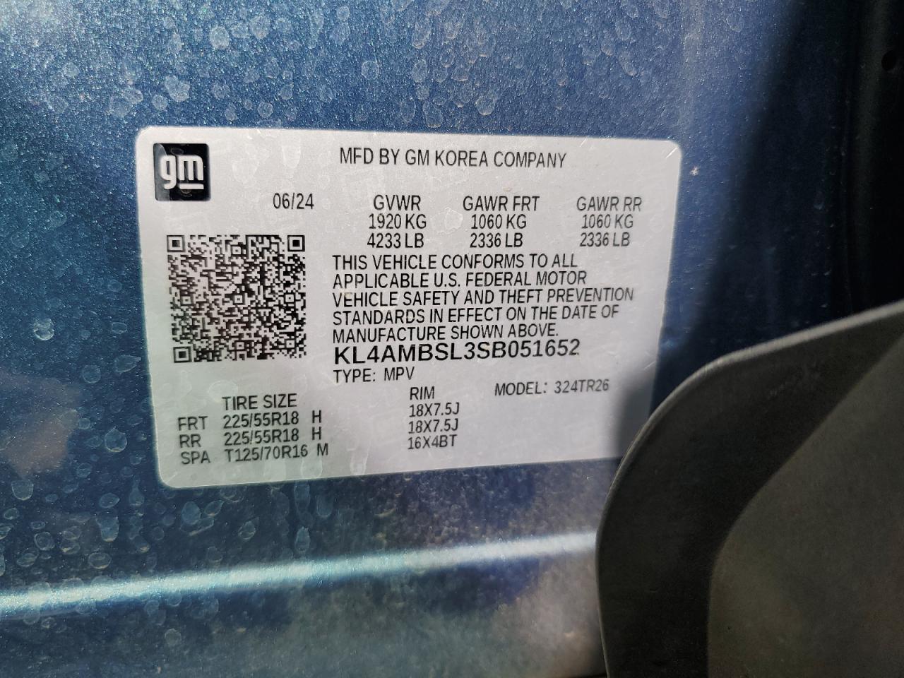 2025 Buick Encore Gx Preferred VIN: KL4AMBSL3SB051652 Lot: 82189405