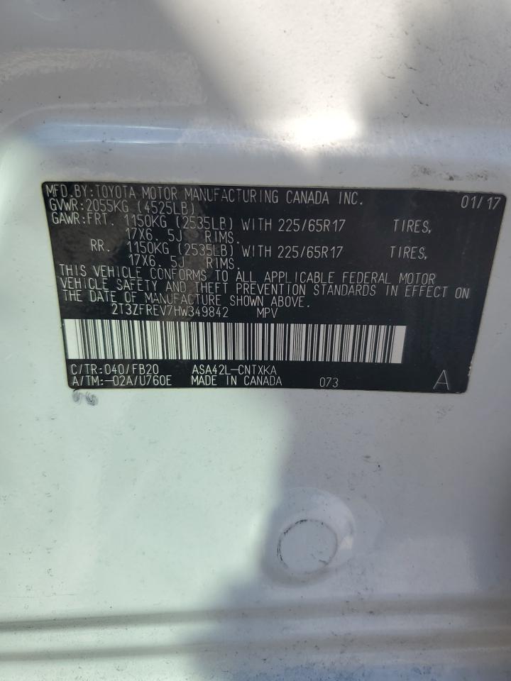 2017 Toyota Rav4 Le VIN: 2T3ZFREV7HW349842 Lot: 84907205