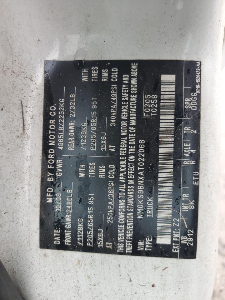 2010 Ford Transit Connect Xlt VIN: NM0KS9BNXAT022066 Lot: 93920215