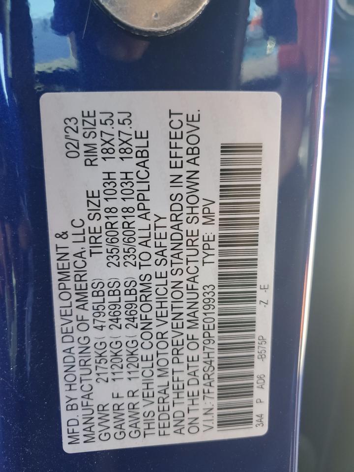 2023 Honda Cr-V Exl VIN: 7FARS4H79PE019933 Lot: 85822855