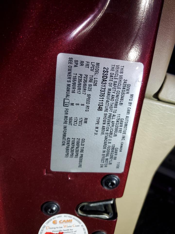 2007 Suzuki Xl7 Luxury VIN: 2S3DA317376111348 Lot: 84981825