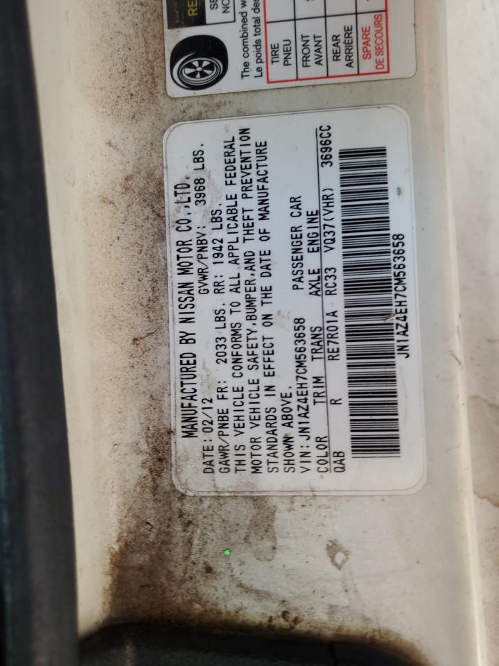 2012 Nissan 370Z Base VIN: JN1AZ4EH7CM563658 Lot: 85366355