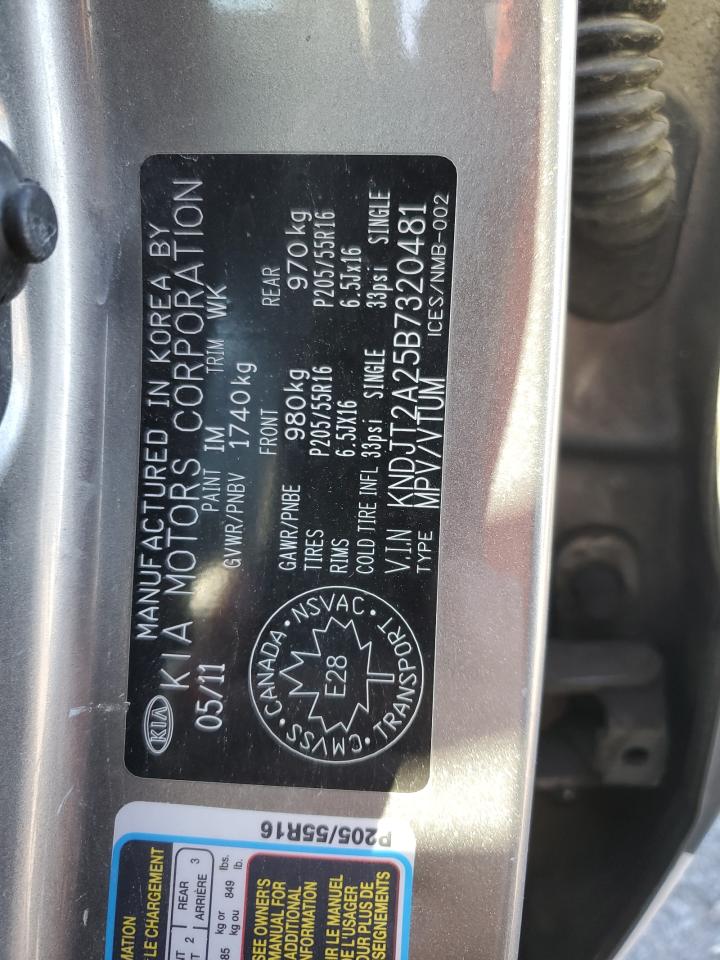 2011 Kia Soul + VIN: KNDJT2A25B7320481 Lot: 82212845