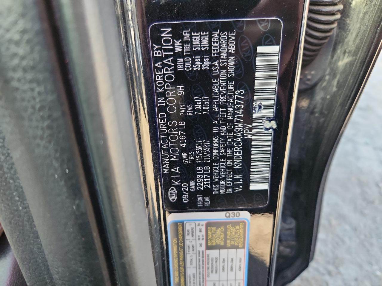 2021 Kia Seltos Ex VIN: KNDERCAA9M7143773 Lot: 89478925