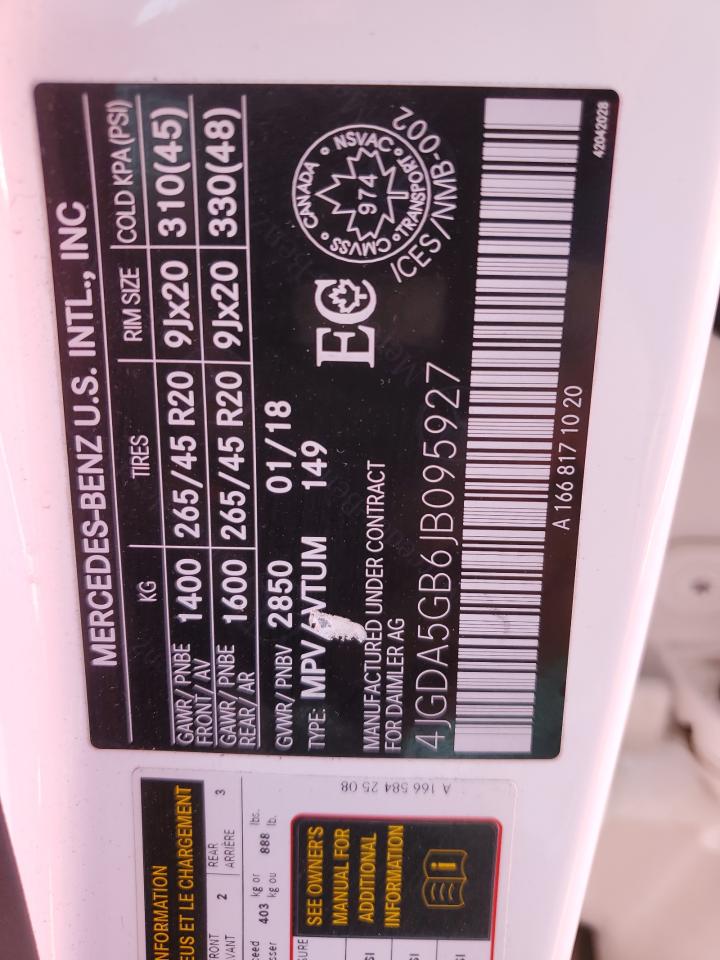 2018 Mercedes-Benz Gle 400 4Matic VIN: 4JGDA5GB6JB095927 Lot: 86068655