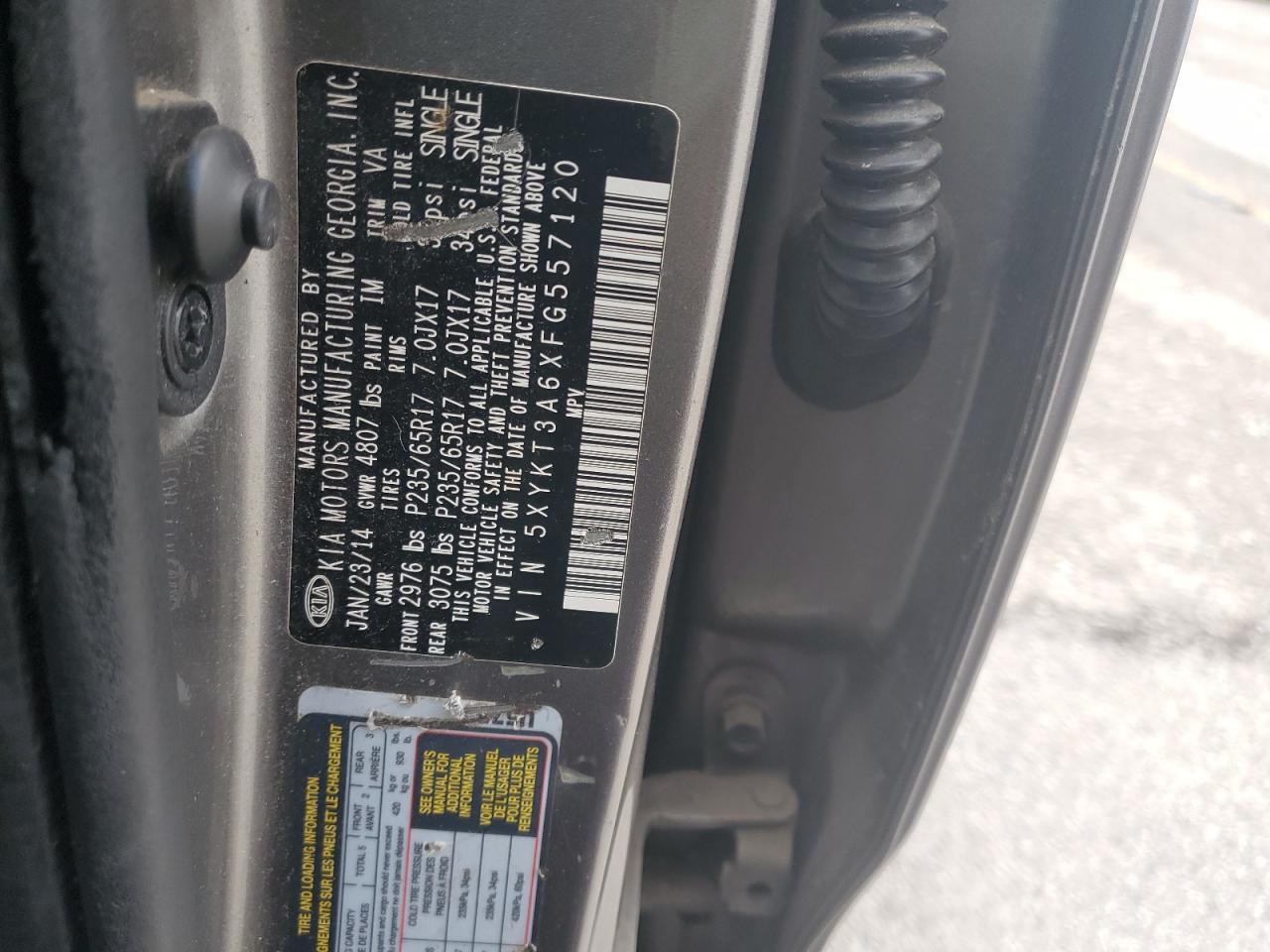 2015 Kia Sorento Lx VIN: 5XYKT3A6XFG557120 Lot: 81794555