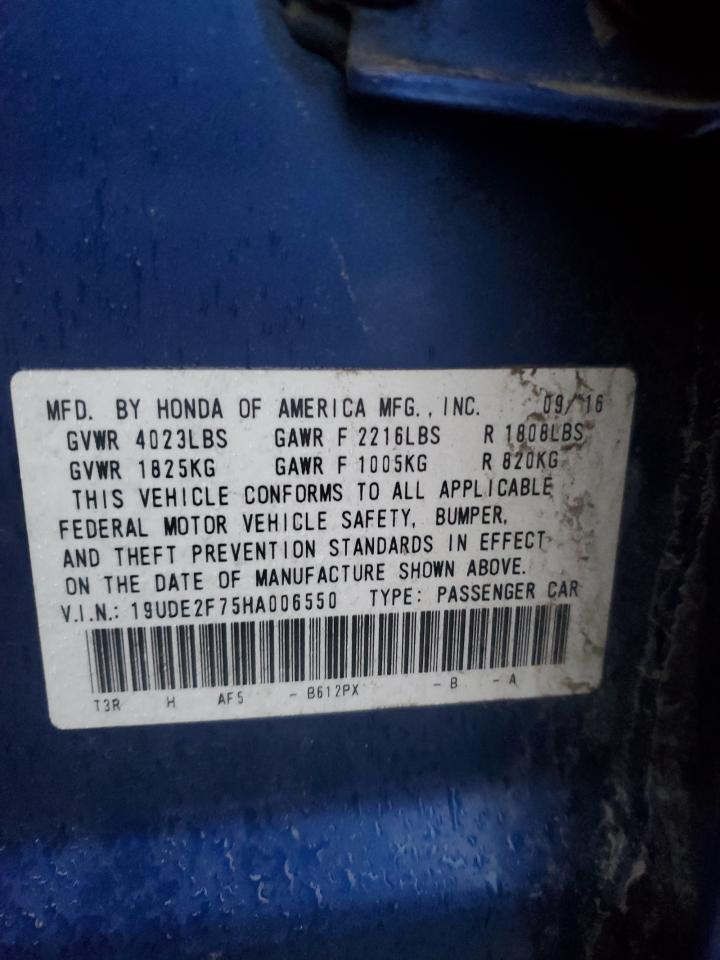 2017 Acura Ilx Premium VIN: 19UDE2F75HA006550 Lot: 90473475