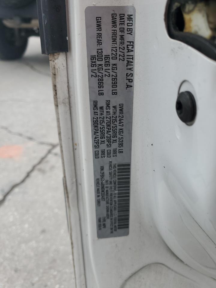 2022 Ram Promaster City Tradesman VIN: ZFBHRFAB1N6W30497 Lot: 85384645