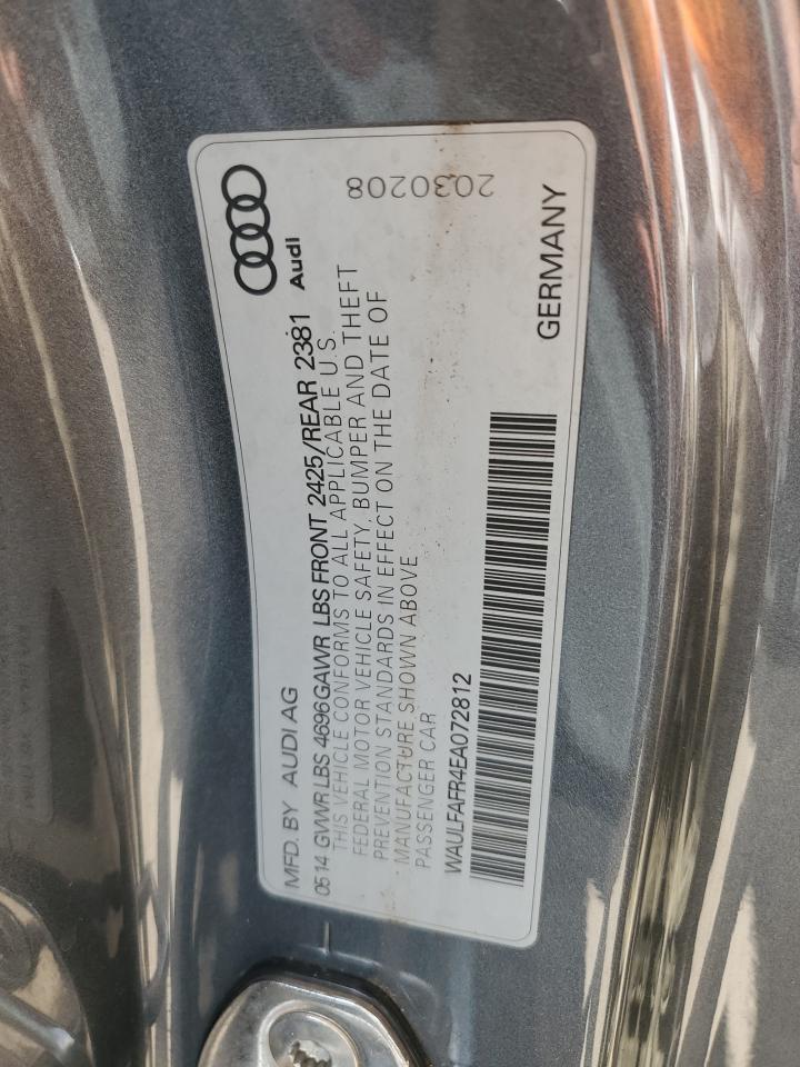 2014 Audi A5 Premium Plus VIN: WAULFAFR4EA072812 Lot: 86338575