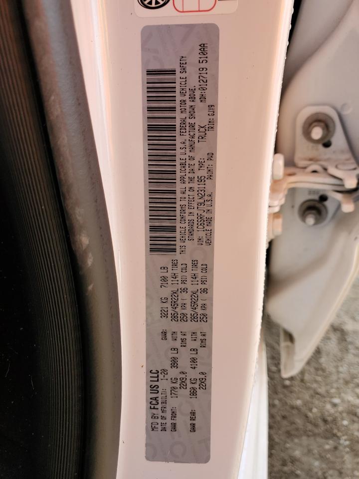 2020 Ram 1500 Laramie VIN: 1C6SRFJT9LN231195 Lot: 84385735