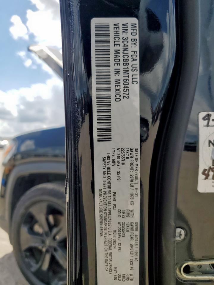 2021 Jeep Compass Latitude VIN: 3C4NJCBB1MT604572 Lot: 82293065