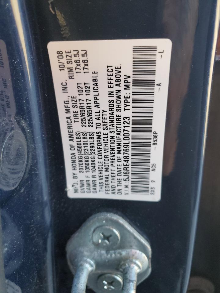 2009 Honda Cr-V Exl VIN: 5J6RE48769L007123 Lot: 82750605