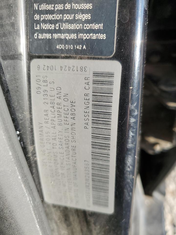 2002 Volkswagen Jetta Gls VIN: WVWSE61JX2W263567 Lot: 85401565