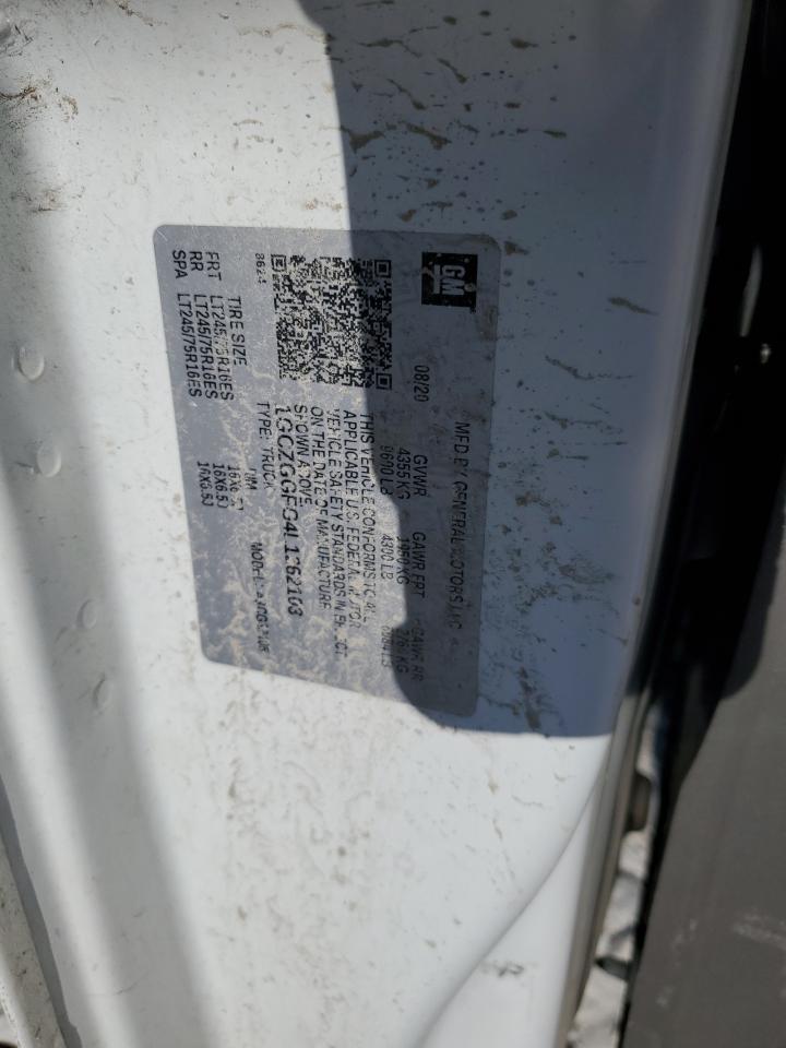 2020 Chevrolet Express G3500 VIN: 1GCZGGFG4L1262103 Lot: 86214365