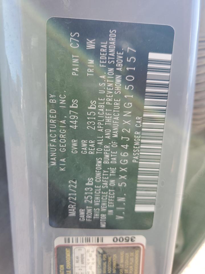 2022 Kia K5 Gt Line VIN: 5XXG64J2XNG150157 Lot: 90351675